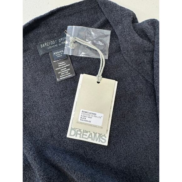 QVC Barefoot Dreams CozyChic Ultra Lite Blanket Wrap NWT BLACK SIZE XS/XXS - Picture 4 of 6